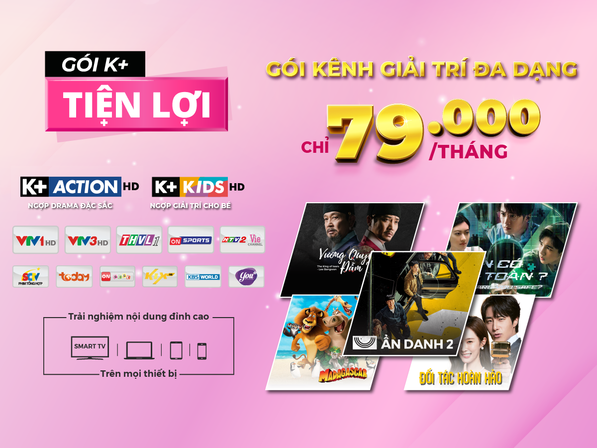 giá cước K+ GÓI cơ bản