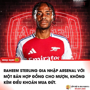 Chính thức: Raheem Sterling đầu quân cho Arsenal từ Chelsea vào giờ chót